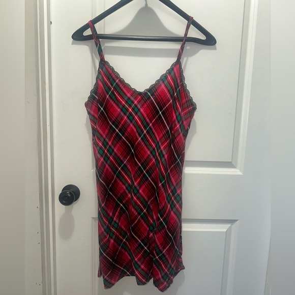 Victoria's Secret Other - NWT Victoria's Secret Red Plaid Lace-Trim Slip Size Large NEW
